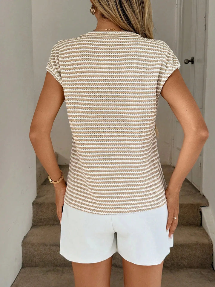 Jenina Striped Button Blouse