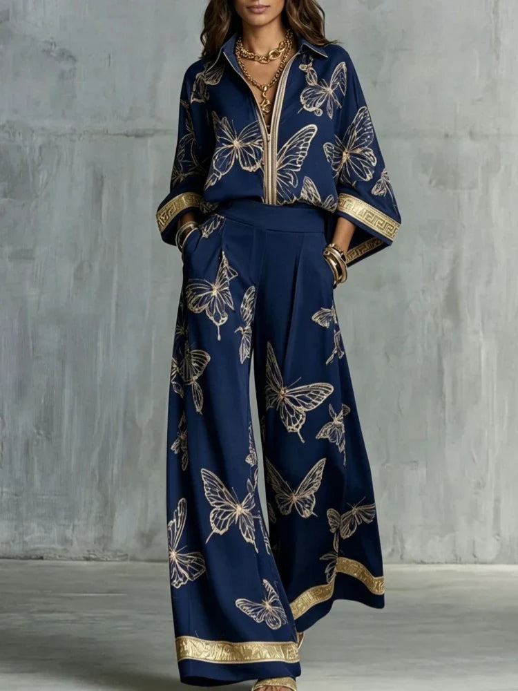 Grace Butterfly Print Lounge Set