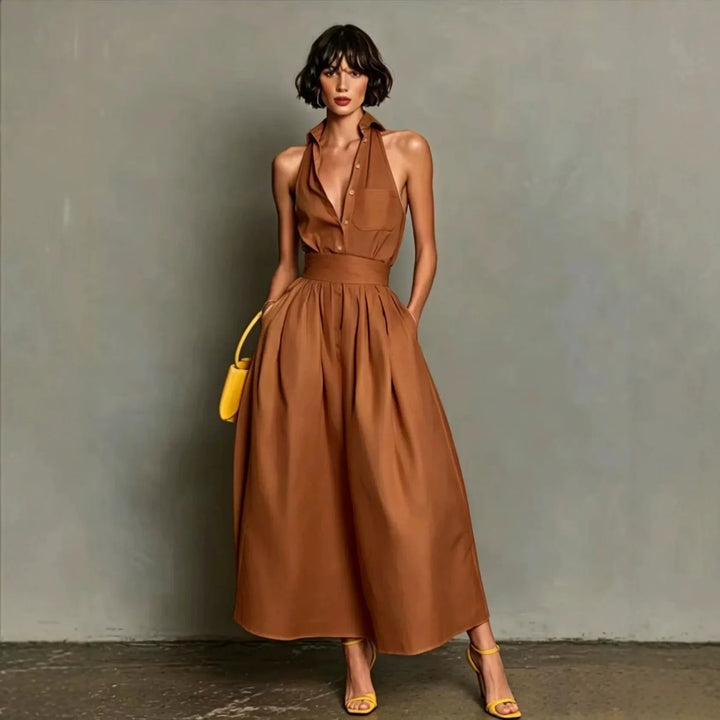 Carolina Collar Shirt Midi Dress