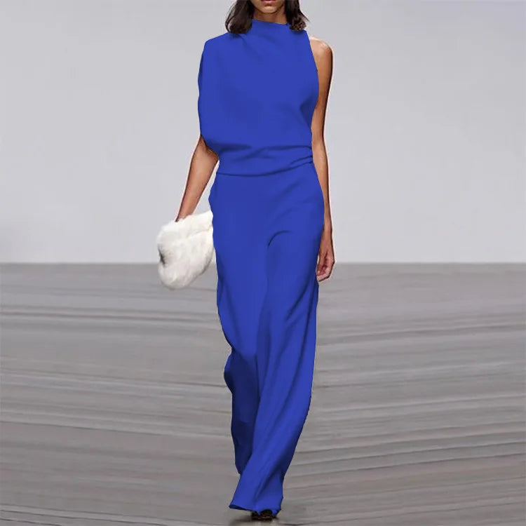 Lyra Draped One-Shoulder Jumpsuit
