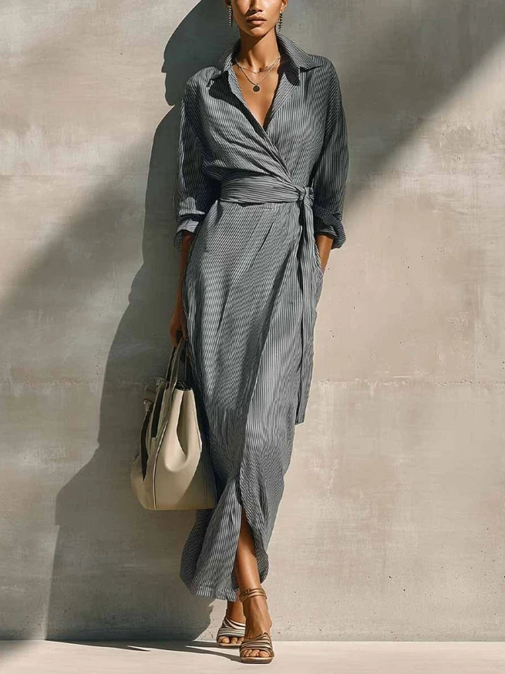Kayla Striped Wrap Maxi Dress