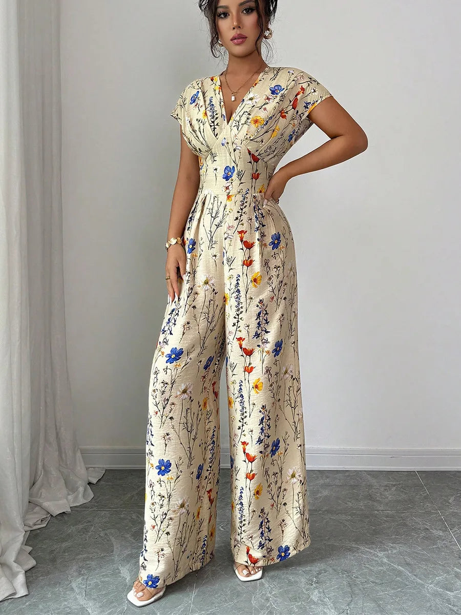 Isabeau Floral Print High Waist Jumpsuit