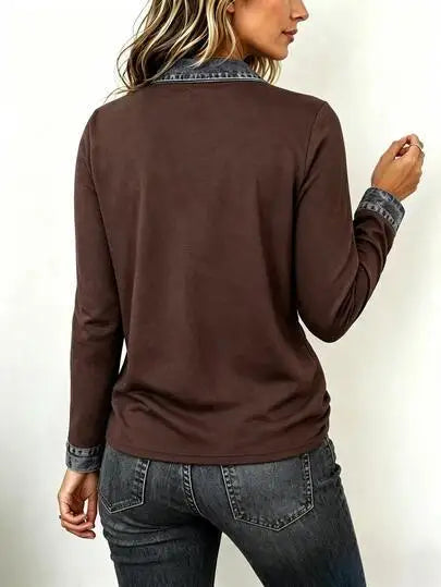 Harlow Denim Collar Blouse