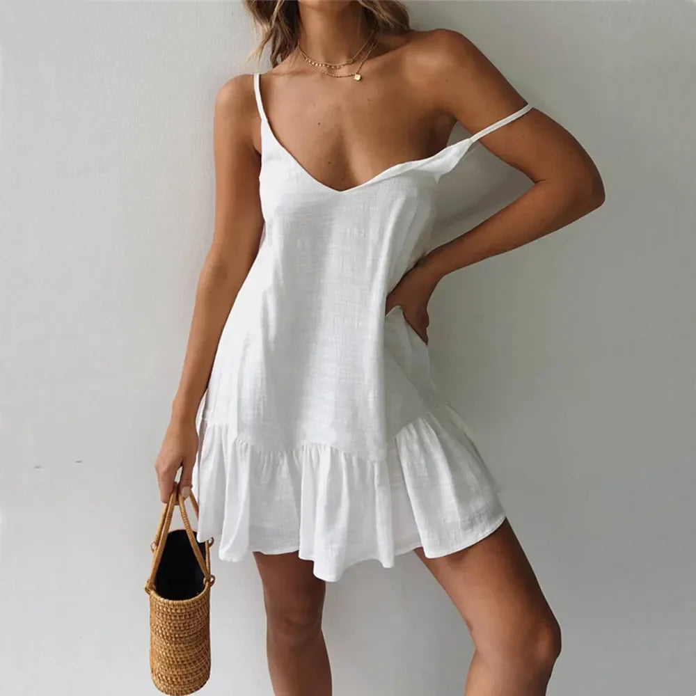 Liora Linen Ruffle Sundress