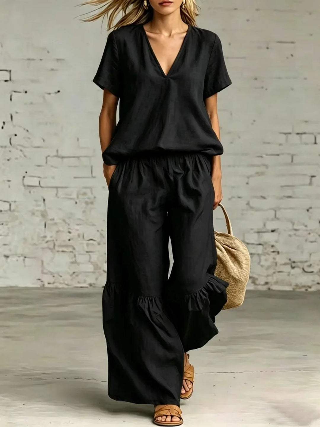 Iris Ruffle Hem Two-Piece Set