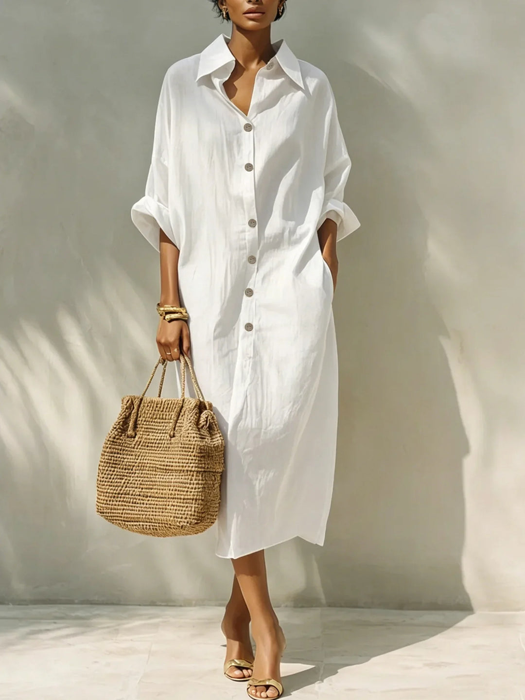 Elisabeth Relaxed Midi Shirt Dress