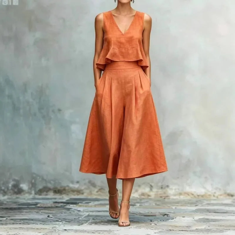Alivia Ruffle Linen Set