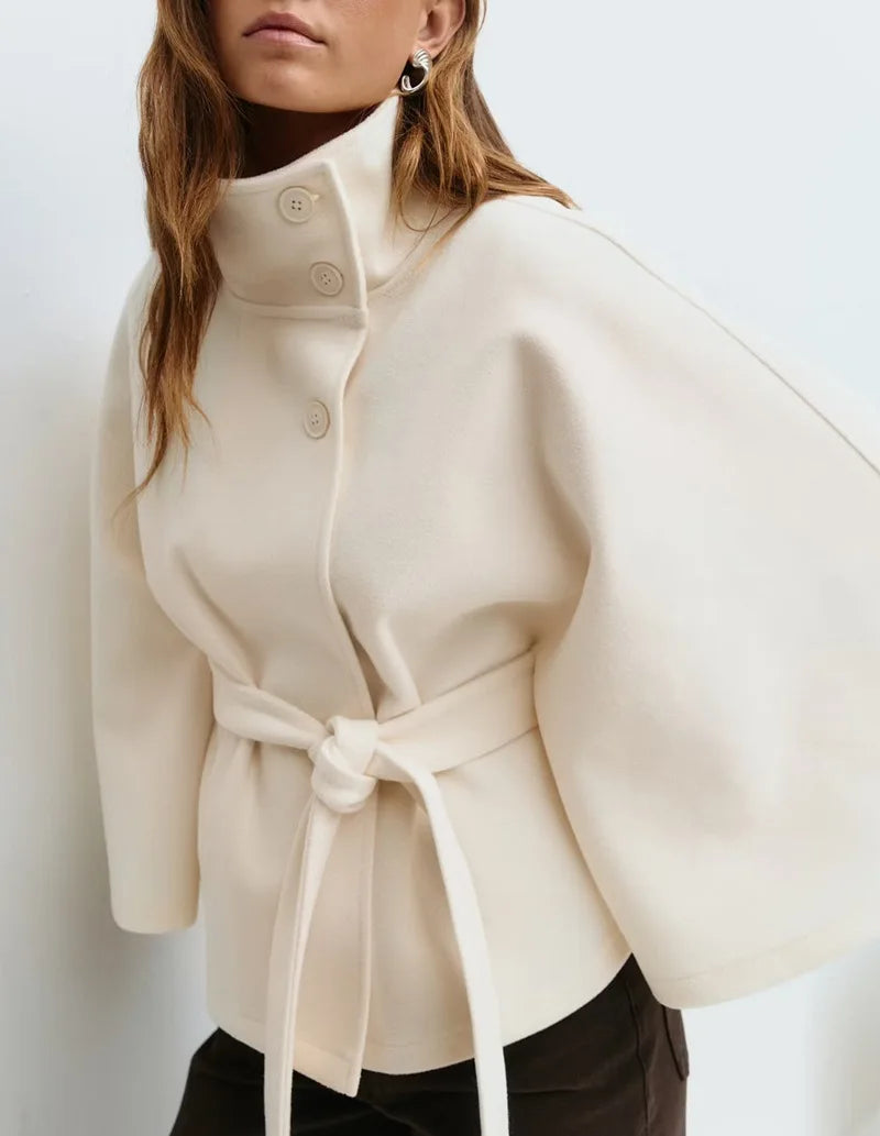 Anouk Belted Cape Jacket