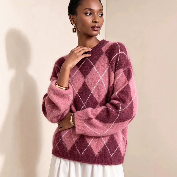 Harlow Argyle Crew Sweater