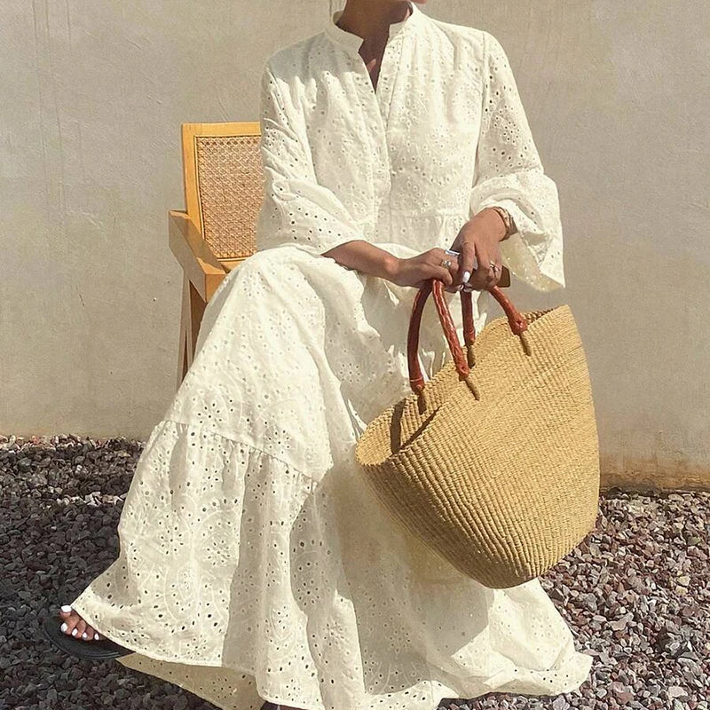 Tabitha Deep V Flared Sleeve Maxi Dress