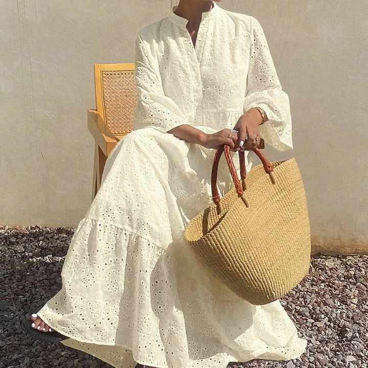 Tabitha Deep V Flared Sleeve Maxi Dress