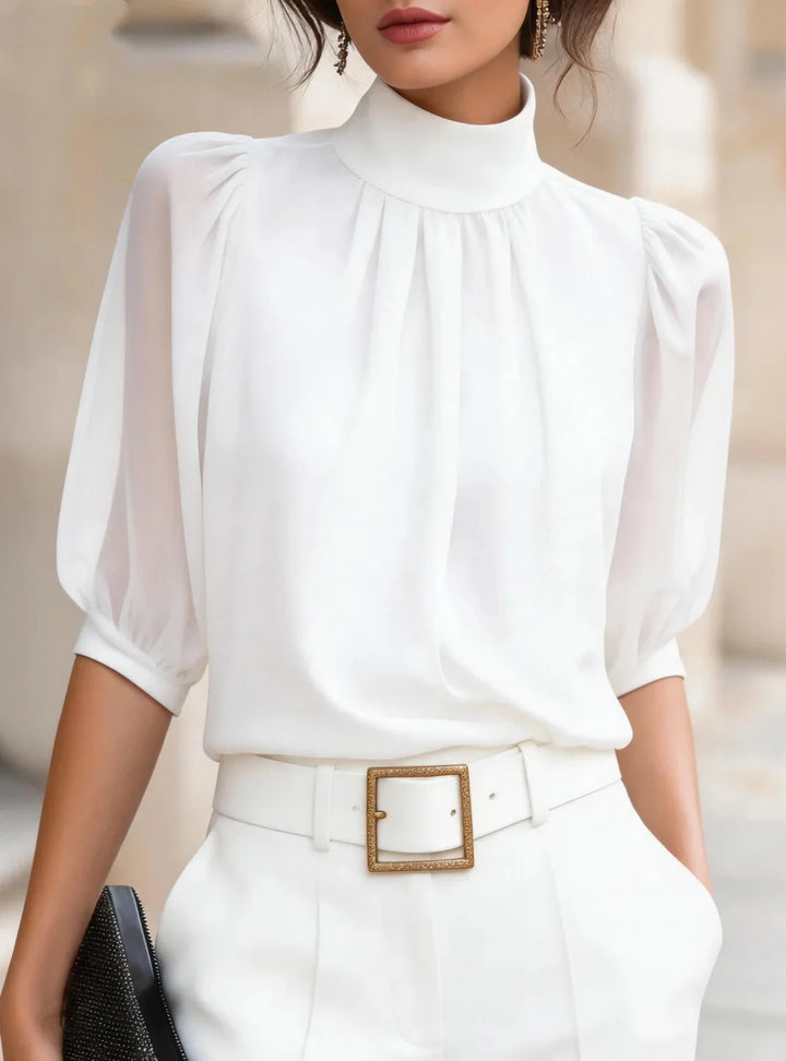 Everly Pleated Chiffon Blouse