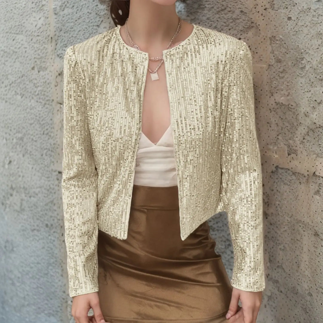 Veronique Open Front Sequin Jacket