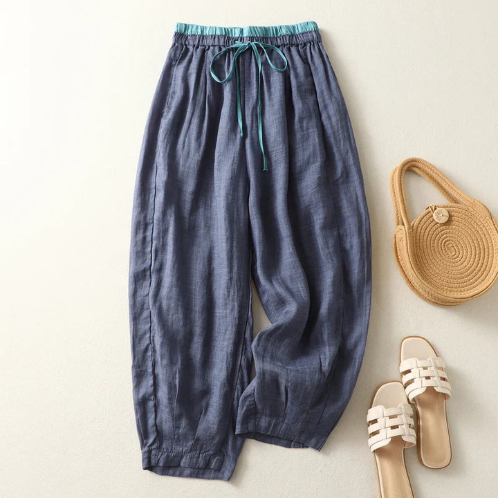 Meryl Drawstring Linen Trousers