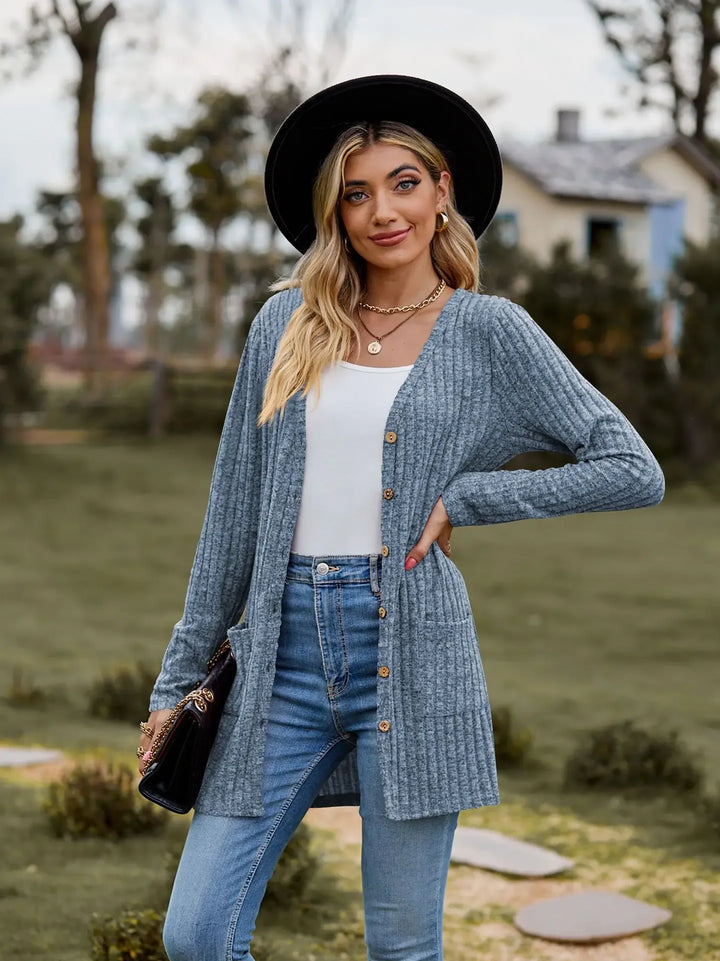 Noelani Ribbed Knit Cardigan