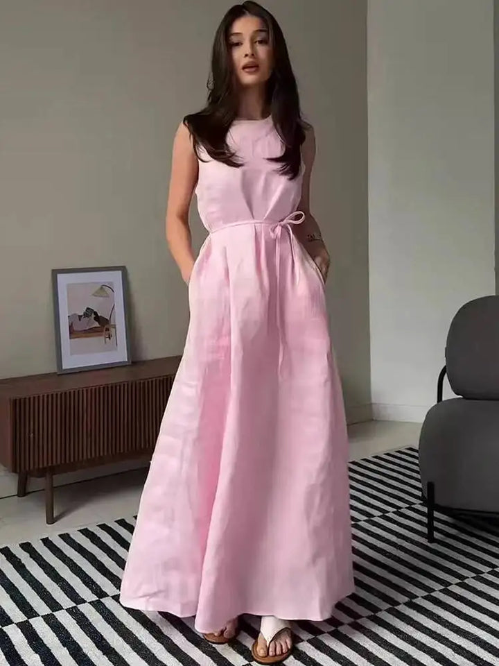 Melina Waist Tie Maxi Dress