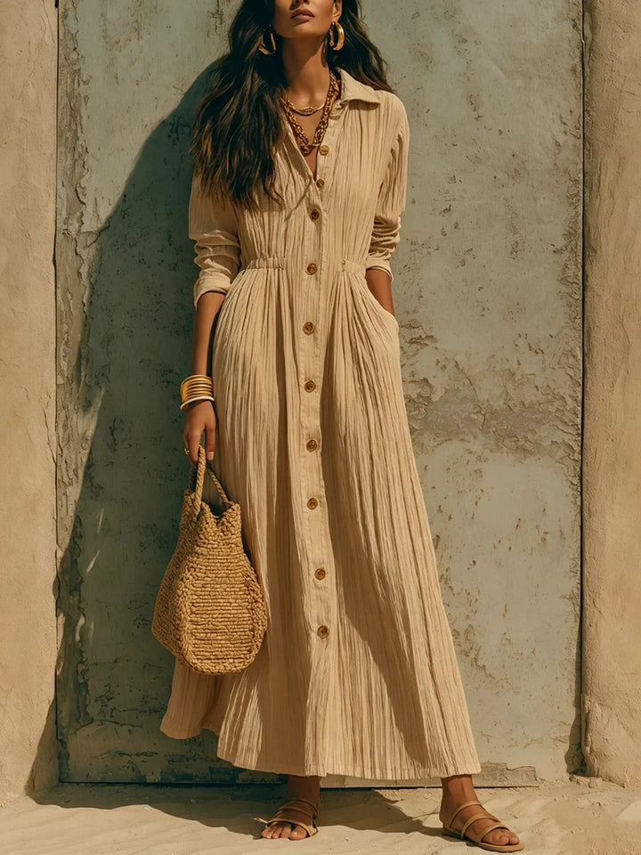 Amara Button Front Maxi Dress