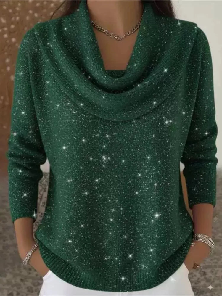 Noami Cowl Neck Shimmer Sweater