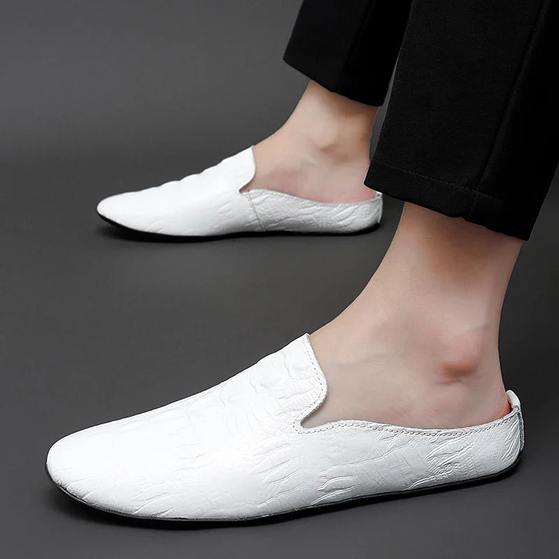 Aaron Crocodile Mule Loafers
