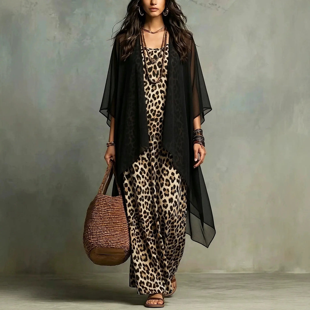 Isabelle Leopard Print Maxi Dress Set