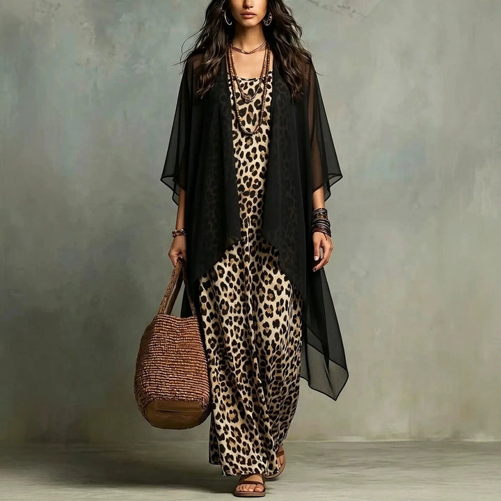 Isabelle Leopard Print Maxi Dress Set