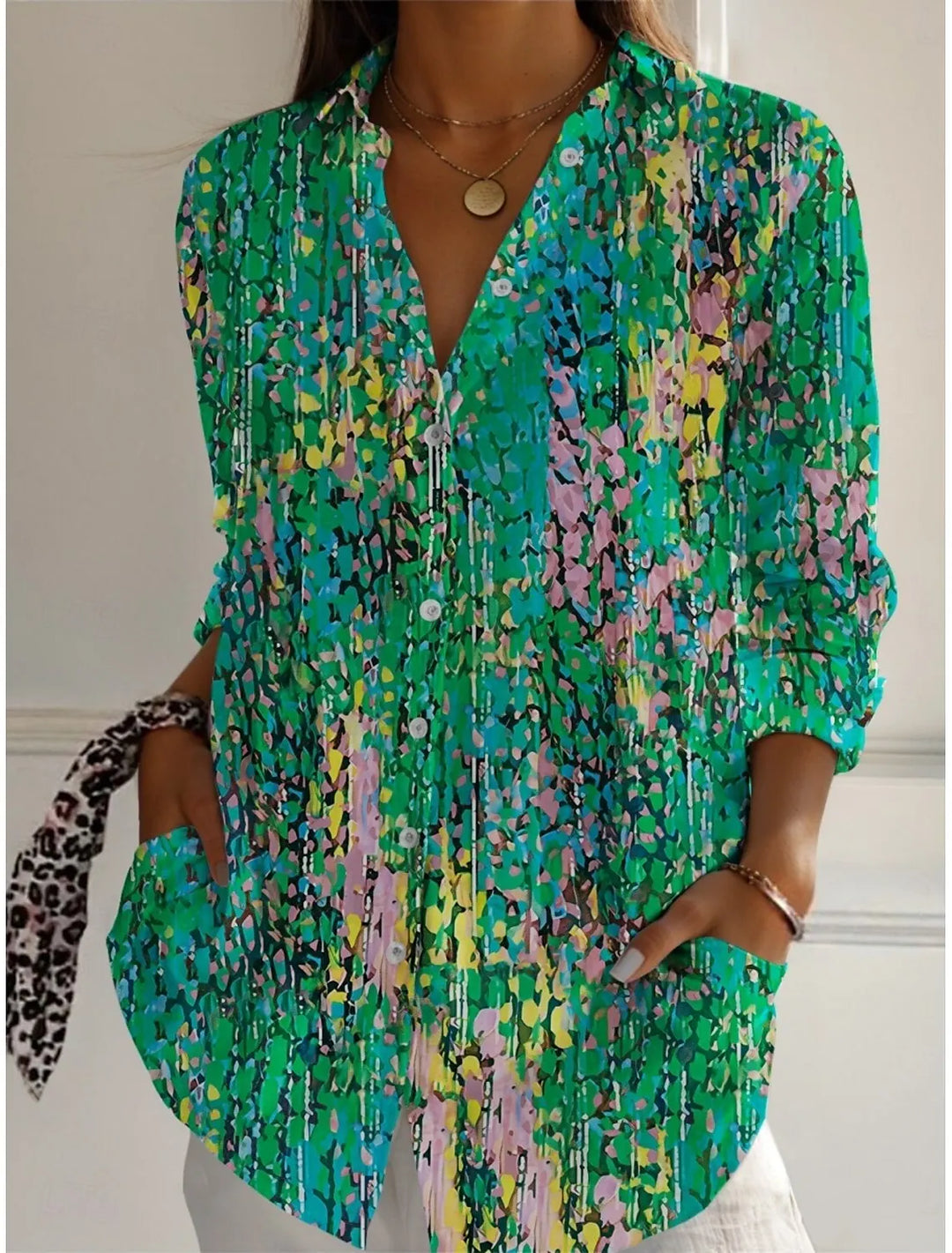 Madona Floral Button Front Blouse