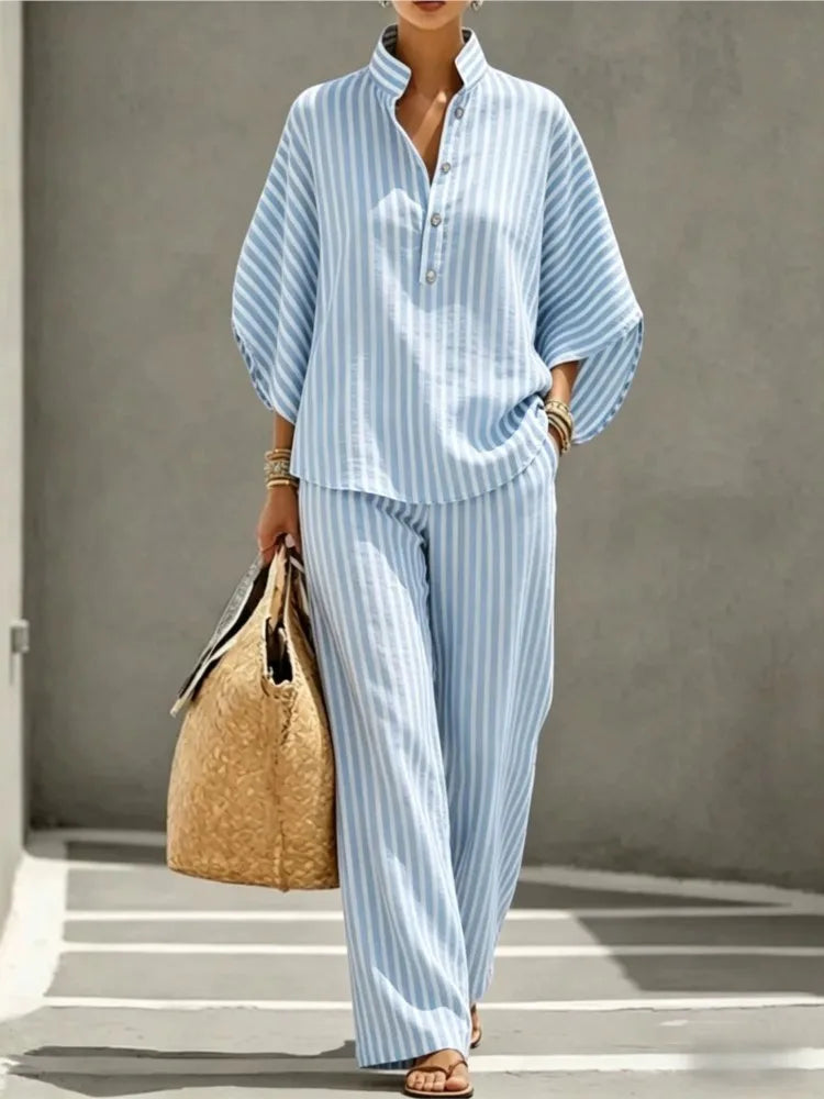 Megan Striped Two-Piece Set