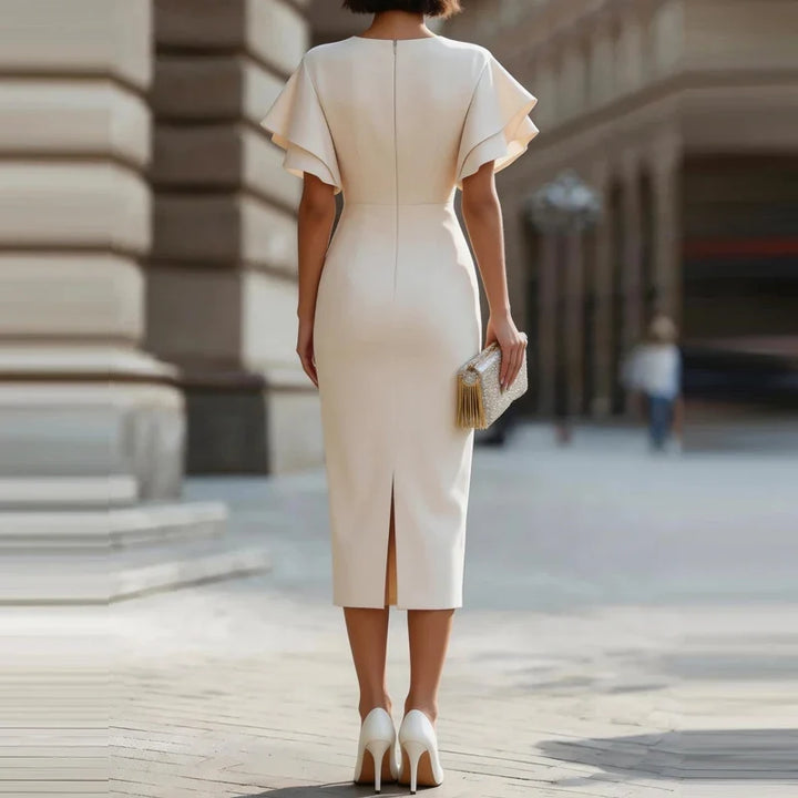 Esme Ruffle Sleeve Midi Dress