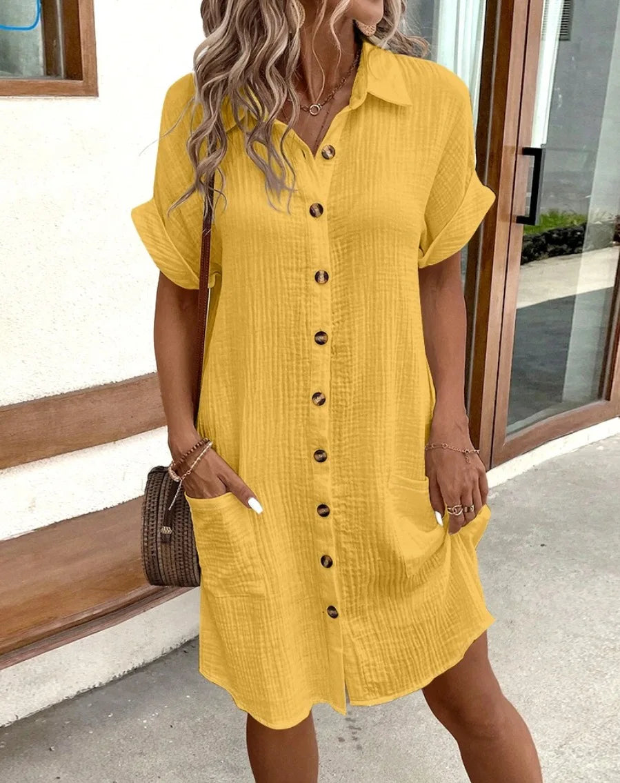 Clarissa Effortless Short Sleeve Tunic Mini Dress