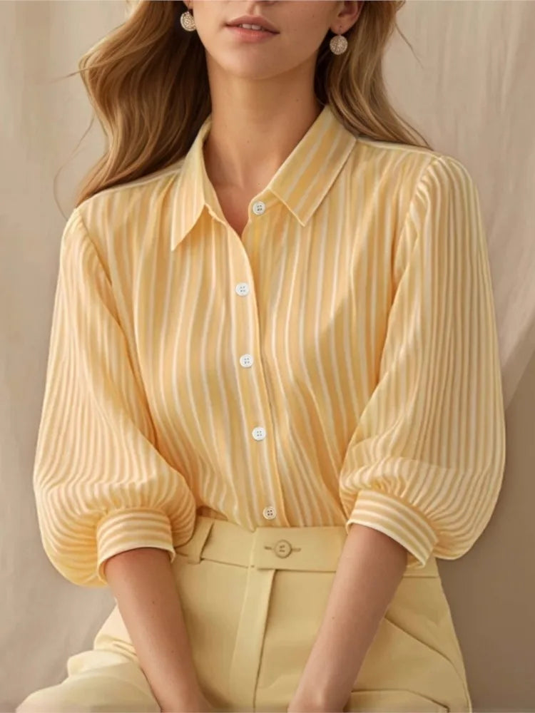 Varen Striped Puff Sleeve Shirt