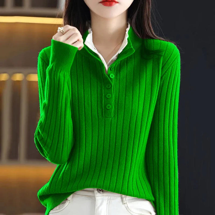 Marceline Button Up Ribbed Sweater