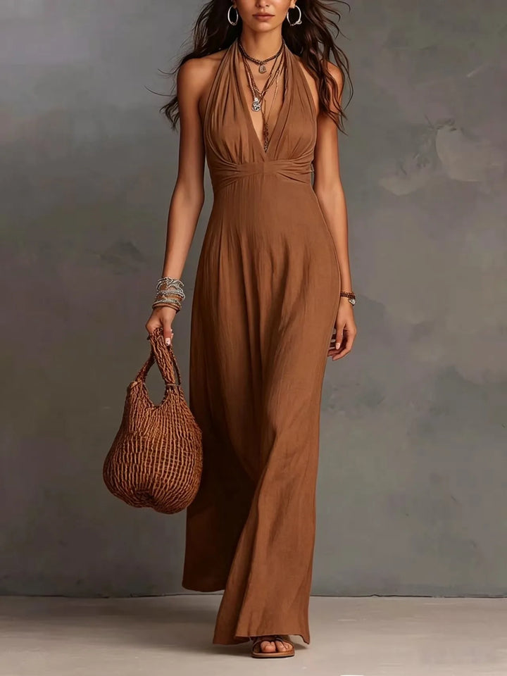 Isabelle V-Neck Elegant Maxi Dress