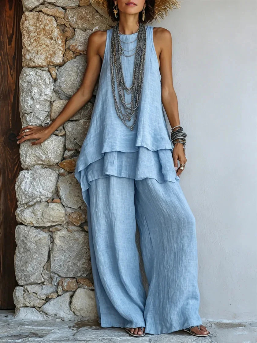 Joy Linen Blend Loose Pants Set
