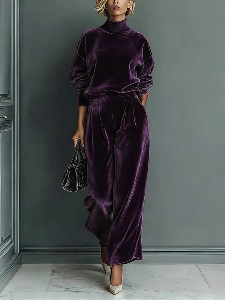Ameera High Neck Velvet Set