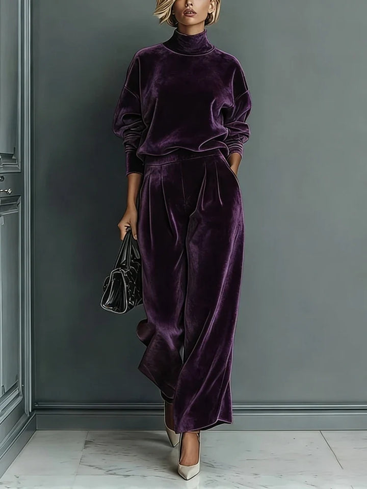 Ameera High Neck Velvet Set