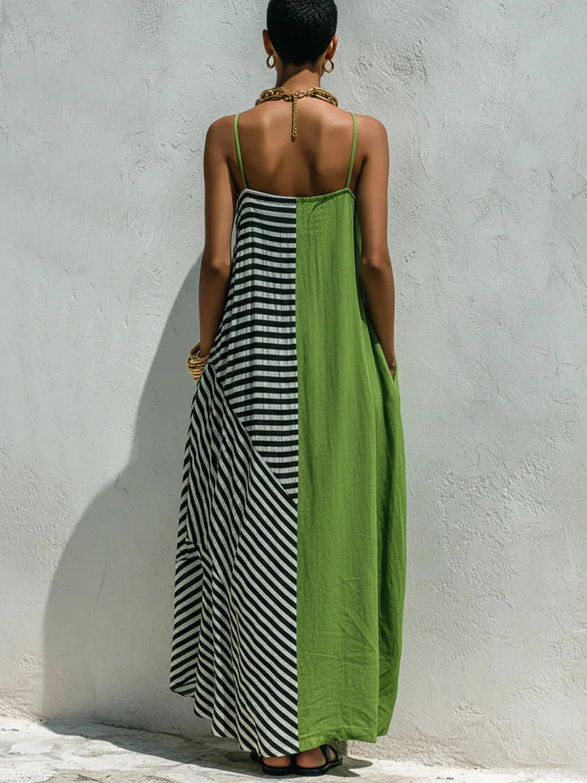 Diane Casual Striped Maxi Dress
