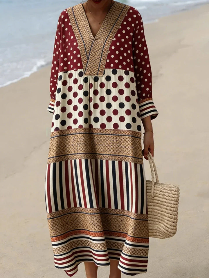 Olivia V Neck Plaid Midi Dress