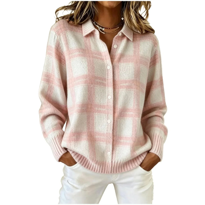 Elisabetta Plaid Button Cardigan