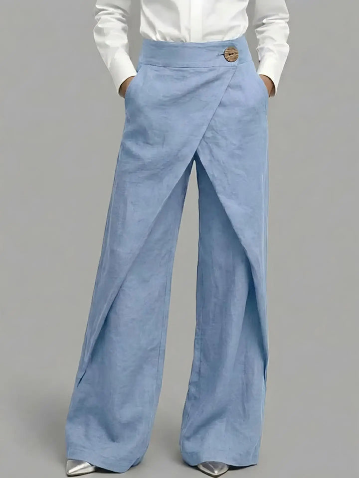 Abegail Wrap Linen Wide Leg Pants
