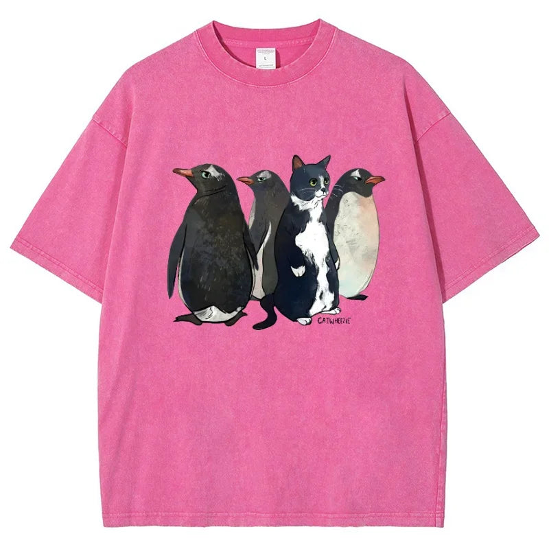 Aiden Washed Graphic Penguin Tee