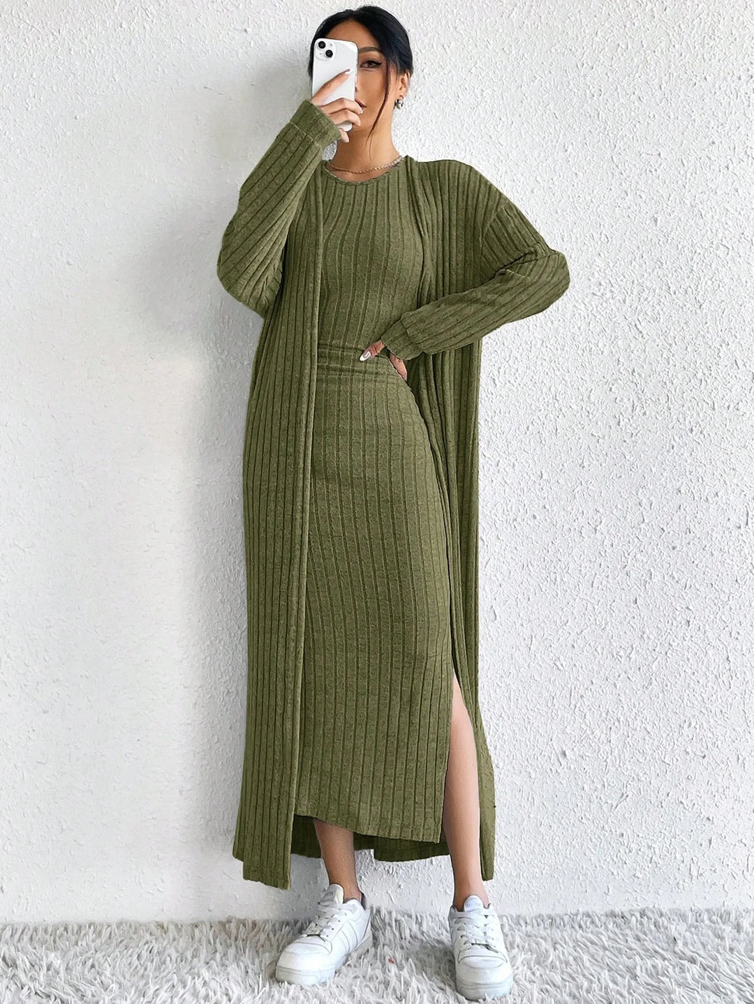 Saoirse Ribbed Sheath Dress Set
