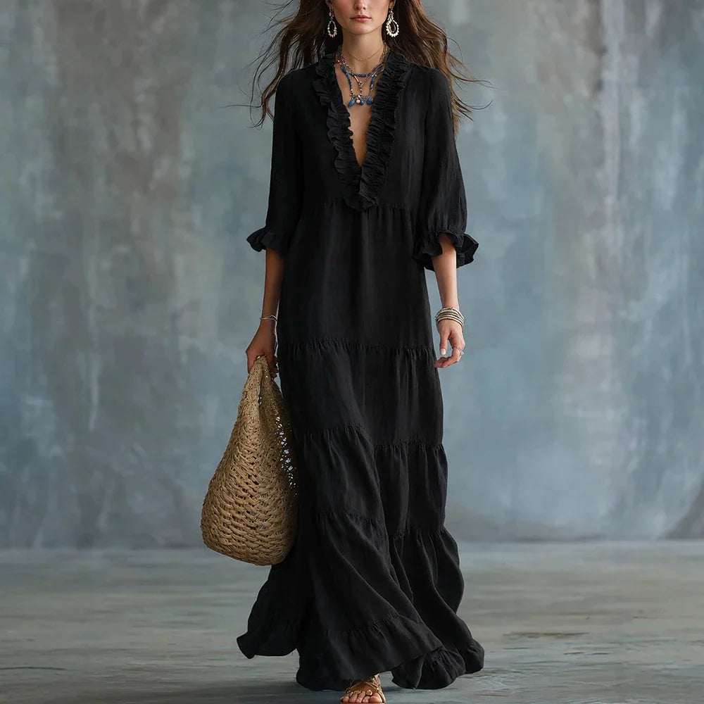Madisyn Elegant Ruffle Maxi Dress