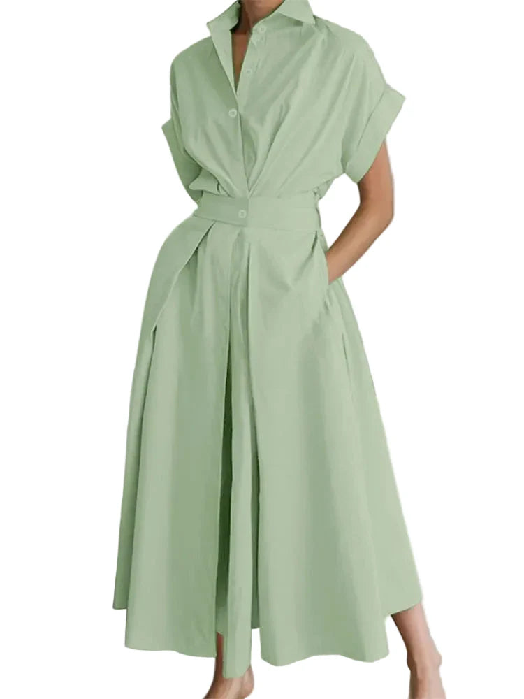Thea Relaxed Short Sleeve Midi Dress