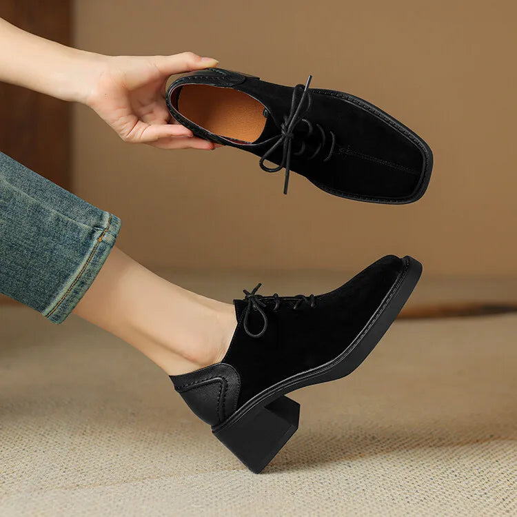 Harper Suede Block Heel Loafers