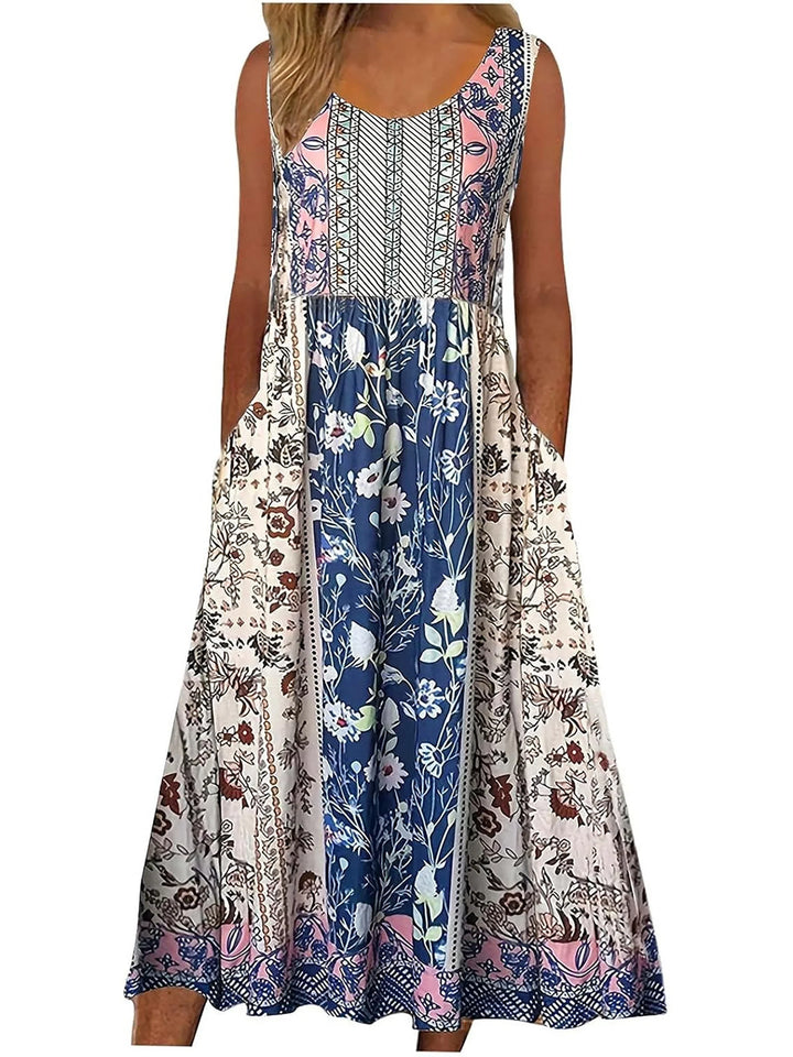 Soravie Boho Floral Midi Dress