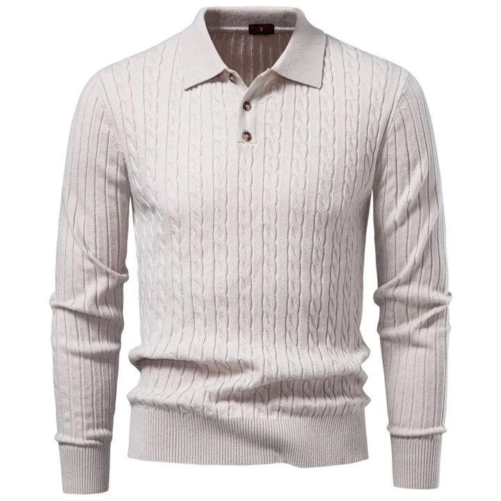 Callum Cable Knit Polo