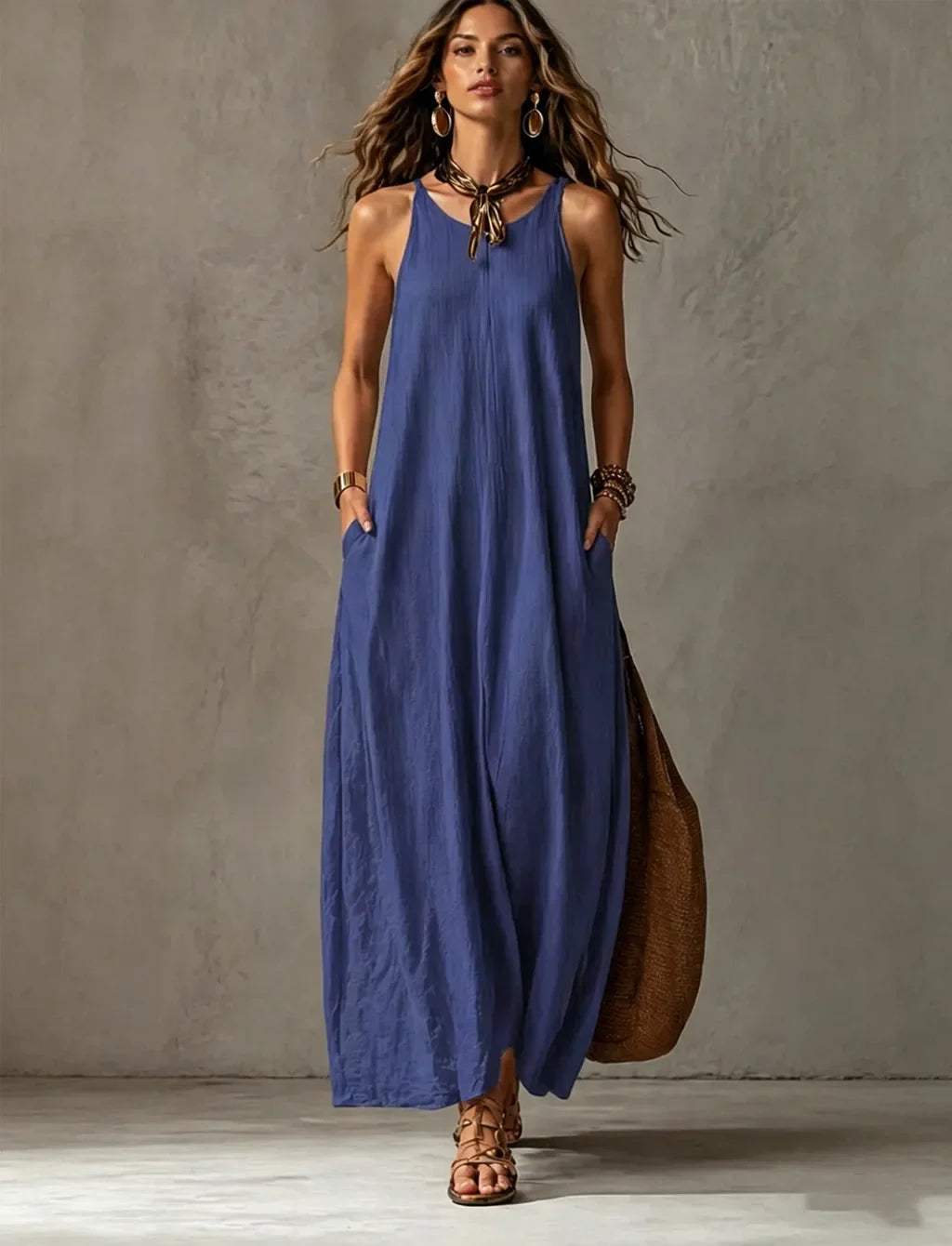 Yasmin Pocket Linen Maxi Dress