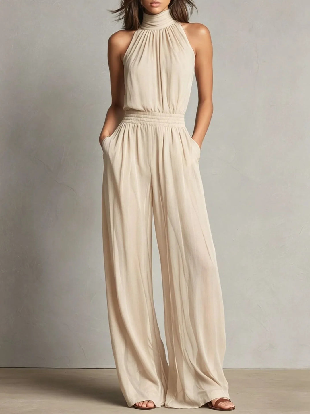 Aleena Halter Wide Leg Jumpsuit