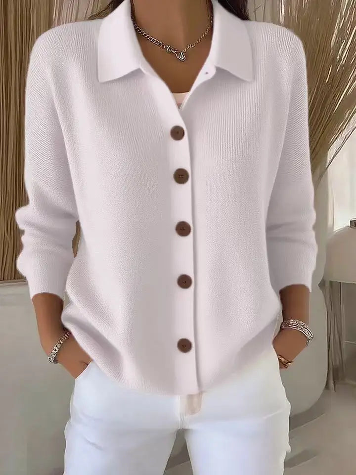 Natasha Collared Knit Cardigan