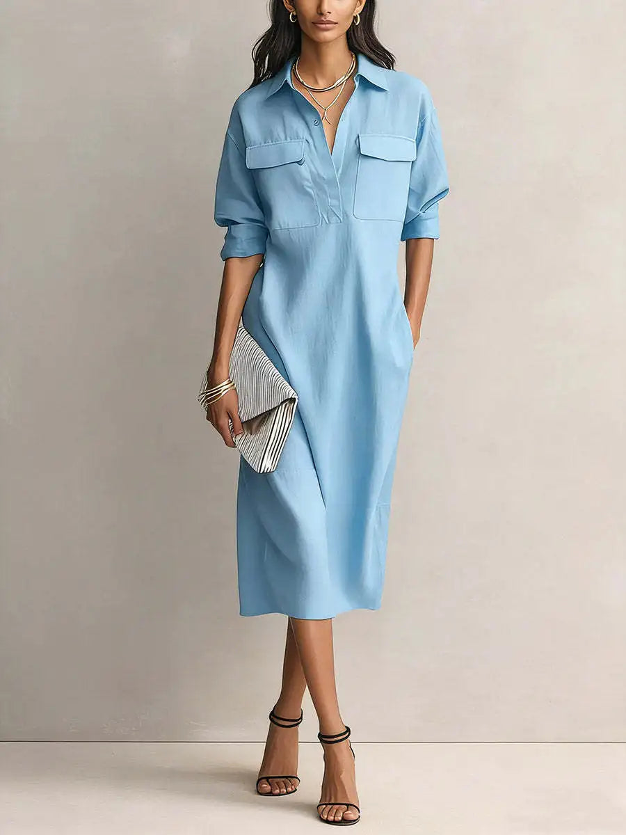 Lucinda Button Down Midi Shirt Dress